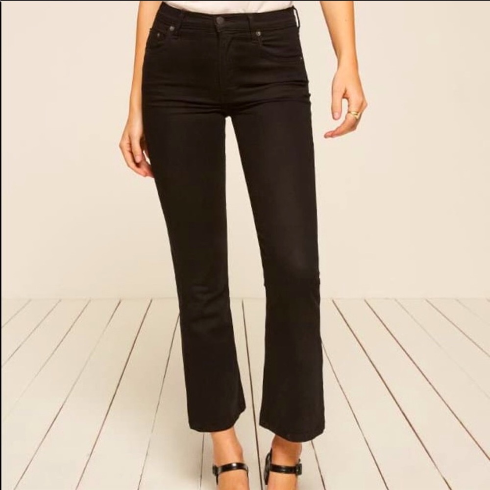 Reformation Black Kick Flare Jeans